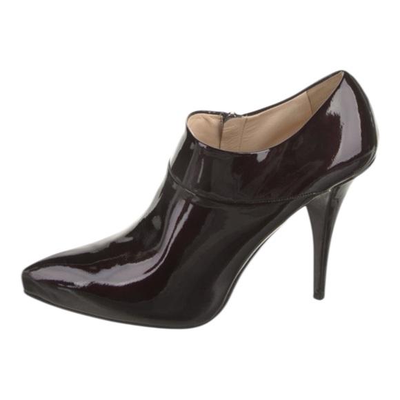 Prada Deep Violet Patent Leather Pointed-Toe Ankle Bootie, US 8/39 - Picture 2 of 15